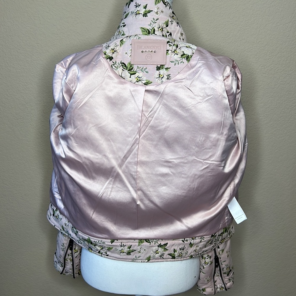 BLANKNYC Pink Floral Embroidered Moto Jacket - Picture 12 of 14